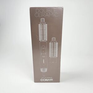 Conair Double Ceramic 2-in-1 Hot Air Brush White Curling Styling Dryer Brush